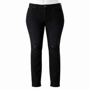 Size 18R Torrid Women’s Bombshell Skinny Jeans Black Distressed Stretch Premium